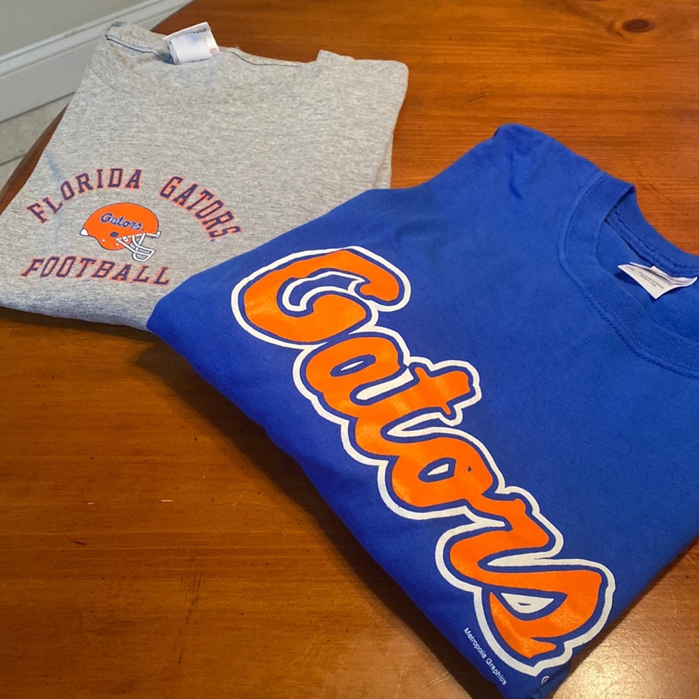 (2) Florida Gator Grey & Blue T-Shirts Ready to Wear - Size XXL